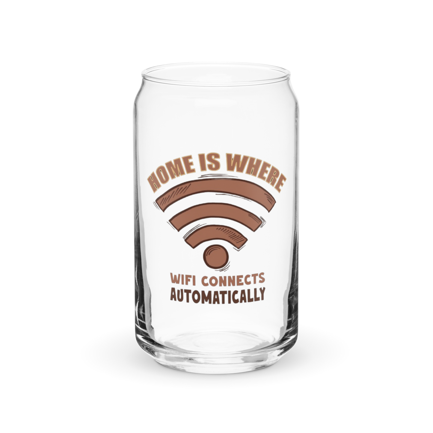 a glass with a wifi logo on it