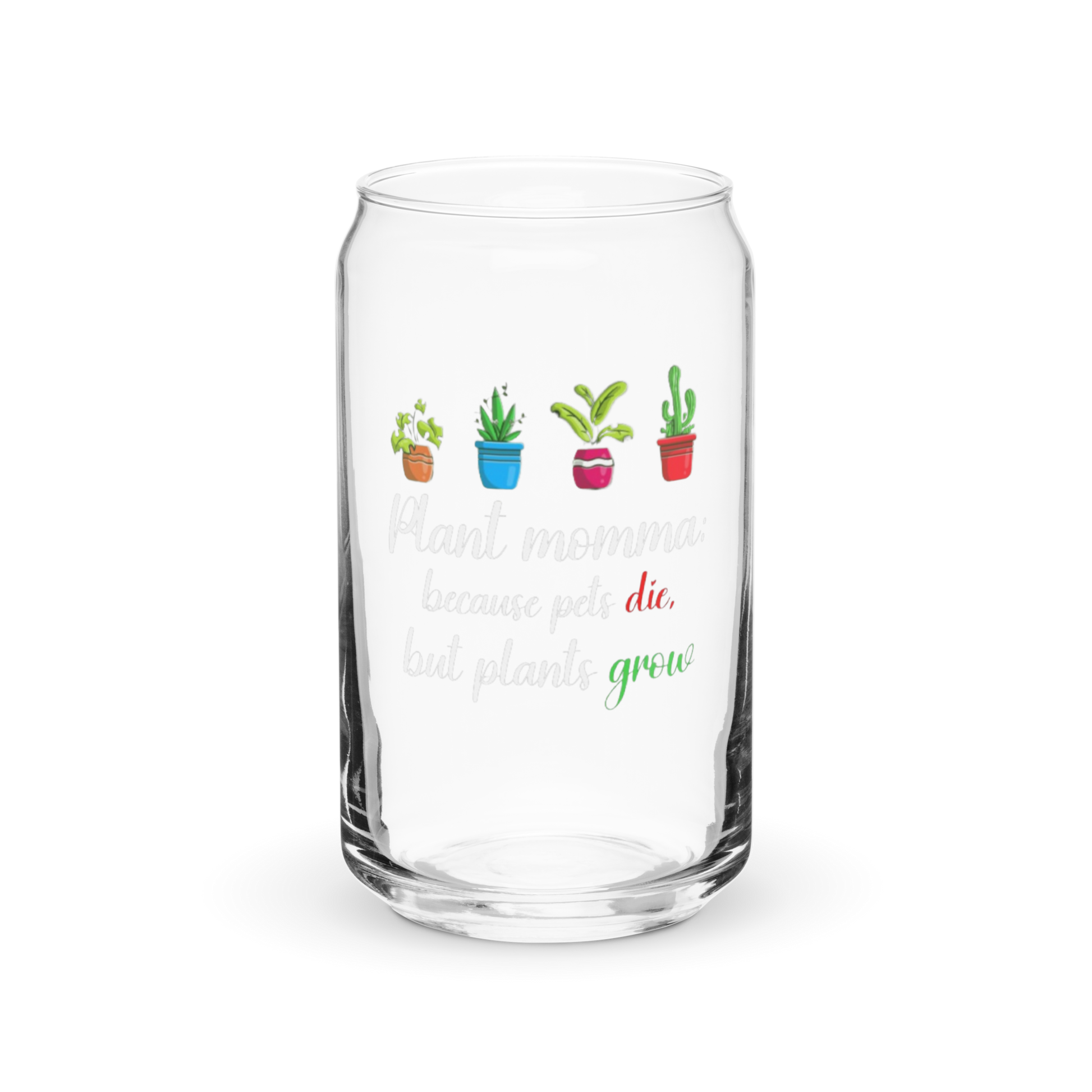 a clear glass with some plants on it