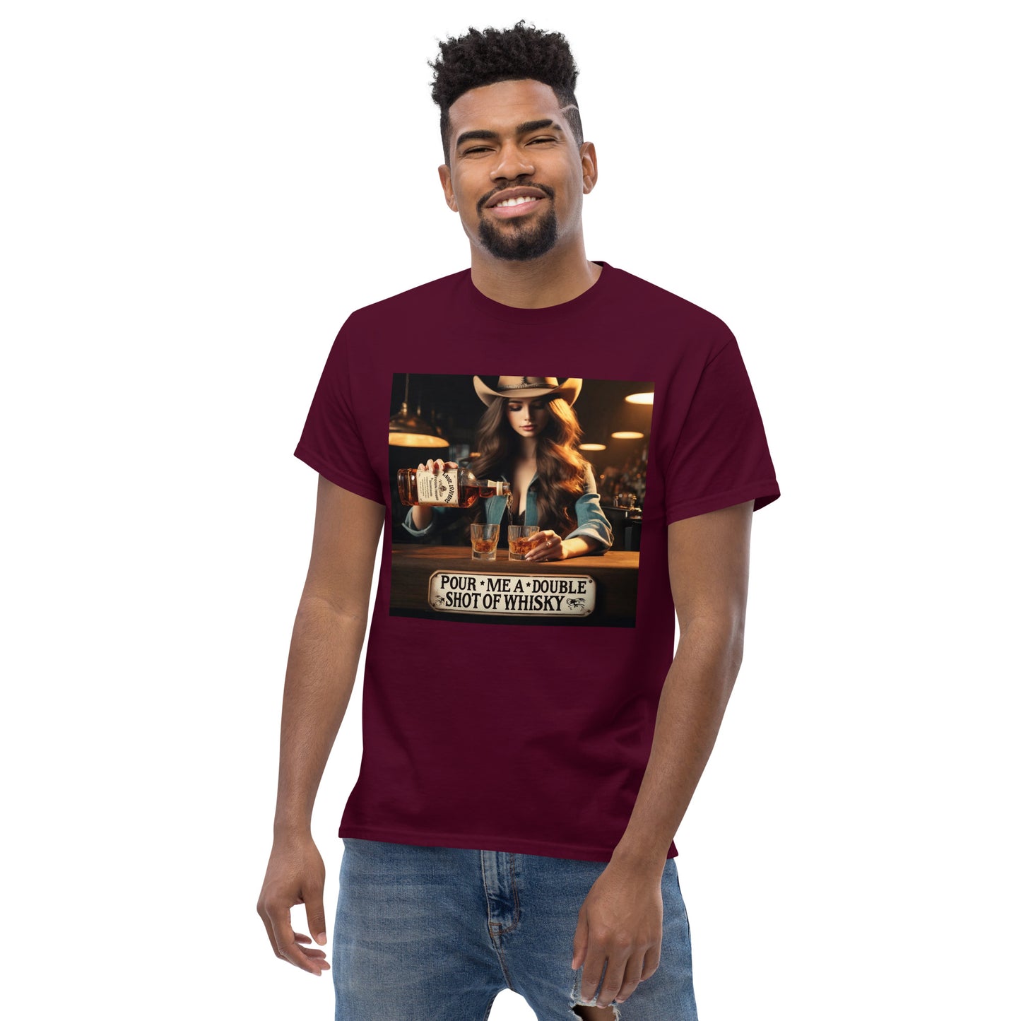 Men's Double Shot Whiskey Charm Tee