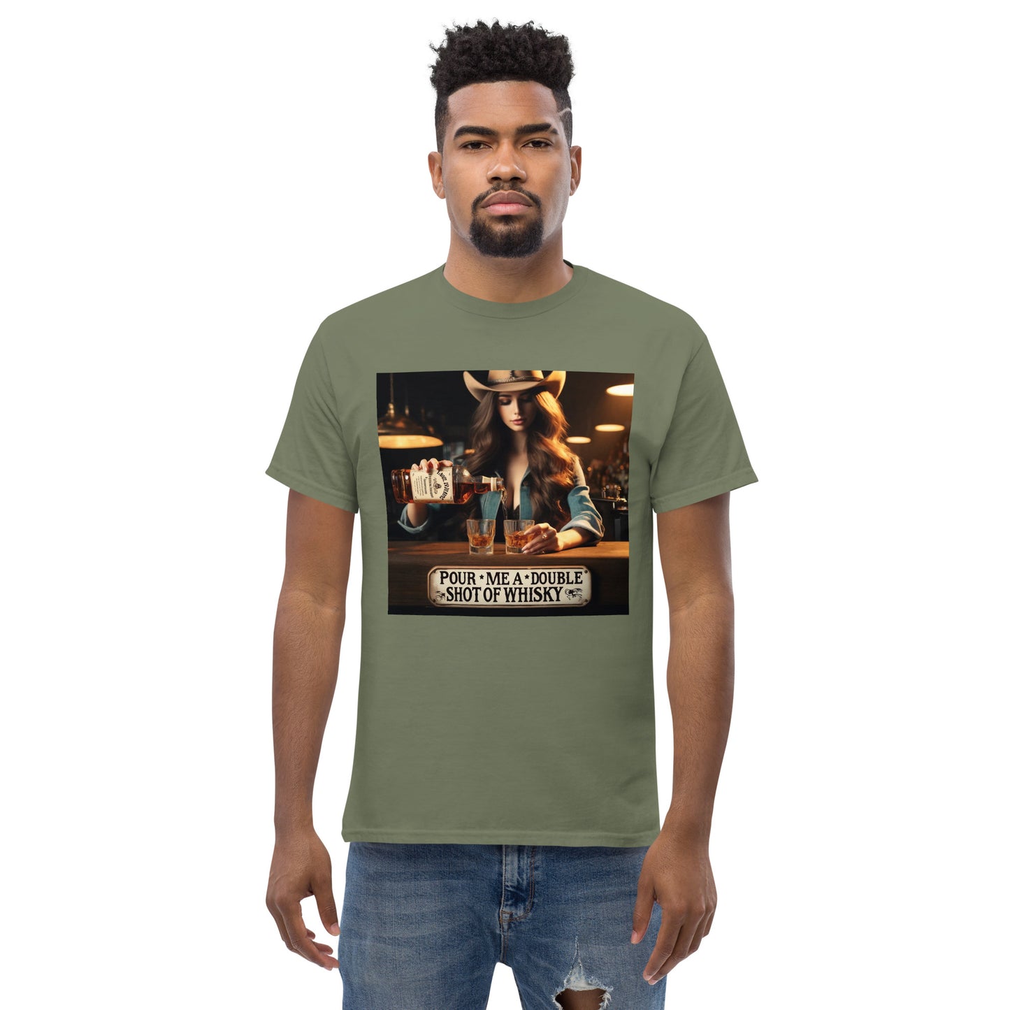 Men's Double Shot Whiskey Charm Tee
