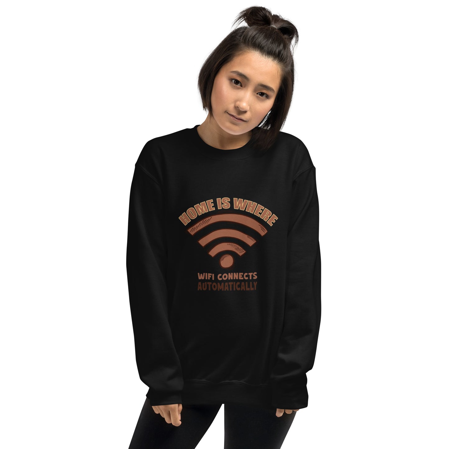 Comfort Connects: 'Home Is Where the WiFi Is' Women's Sweatshirt