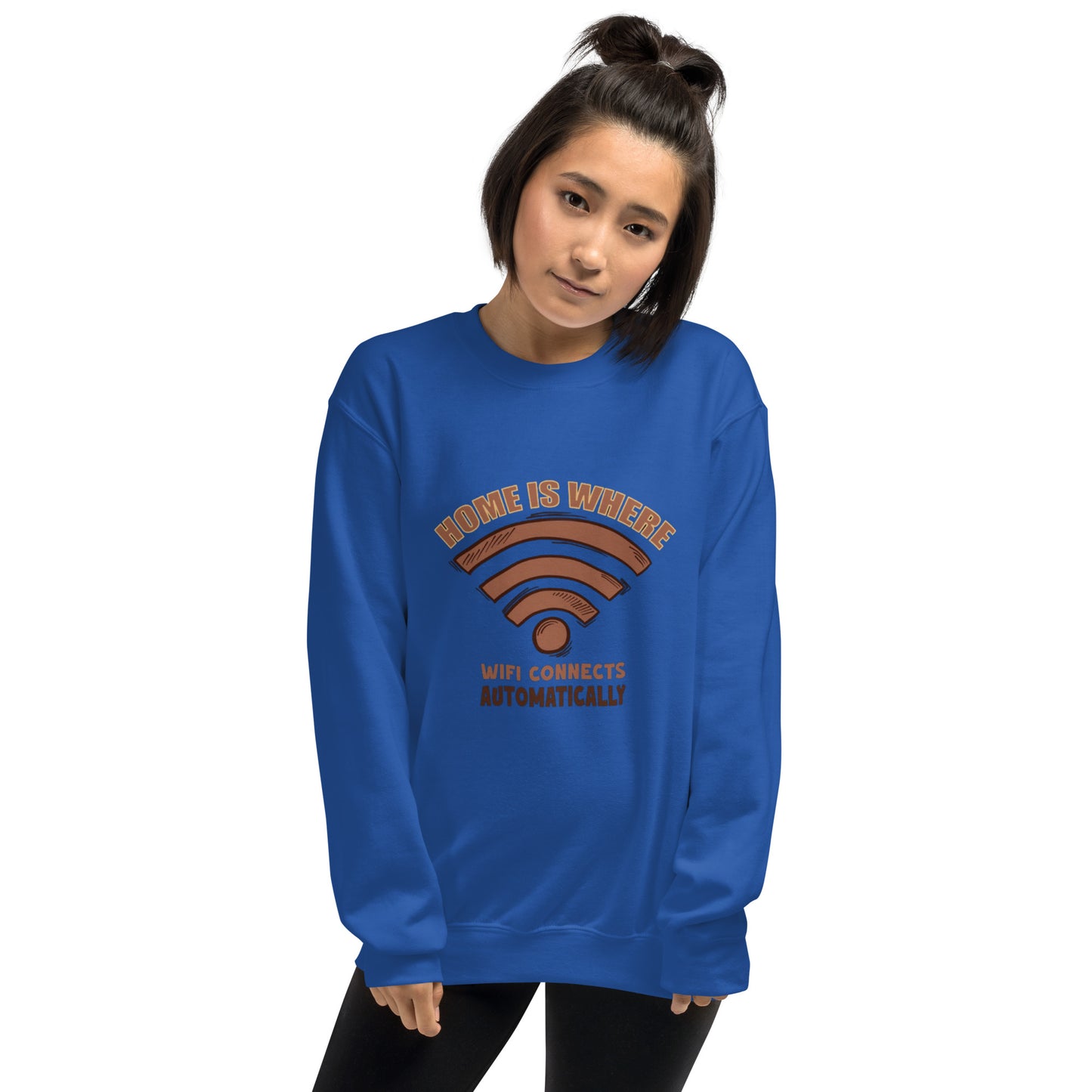 Comfort Connects: 'Home Is Where the WiFi Is' Women's Sweatshirt